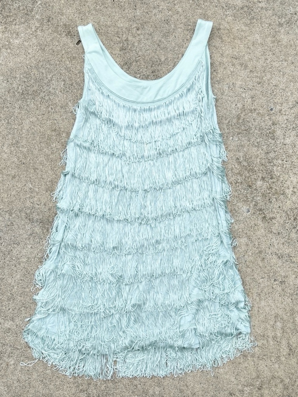 Vintage Women’s H&M Light Mint Fringe Tank Dress